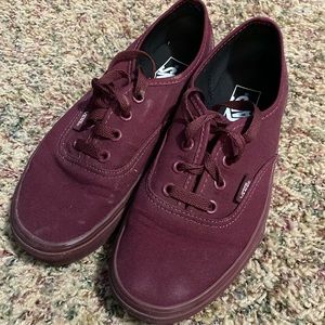 Vans Monochromatic Burgundy Authentic Skate Shoes